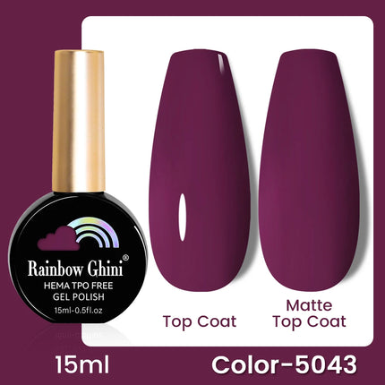 RG 15ml 17 Colors Purple Series Nail Gel Polish Semi-permanent Rich Violet Nail Polish Purple Glitter Gel Varnish For Manicure
