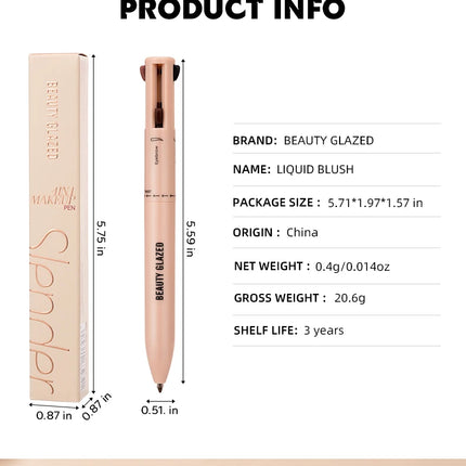 Beauty GlazedMulti-Function Beauty Glazed 4-in-1 Makeup Pen Waterproof Cosmetic Pencil for Eyeliner Brow Lip Highlighter