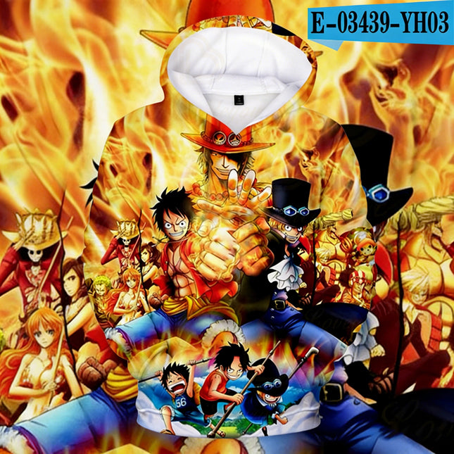 2025 Anime One Piece Monkey D. Luffy Hooded Hoodies Sweatshirt Kids Adults Long Sleeve 3D Print Hoodies Kids Sweatshirt Pullover