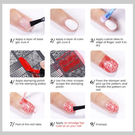 BORN PRETTY 10m Stamping Nail Polish White Black Gold Red Colorful Nail Art Printing Varnish DIY for Nail Plate Design Varnish