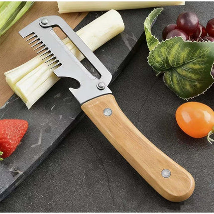 Multifunctional Paring Knife Stainless Steel Material Wooden Handle Fruit & Vegetable Knives 3-in-1 Fruit Potato Peeler 1/2/3PCS