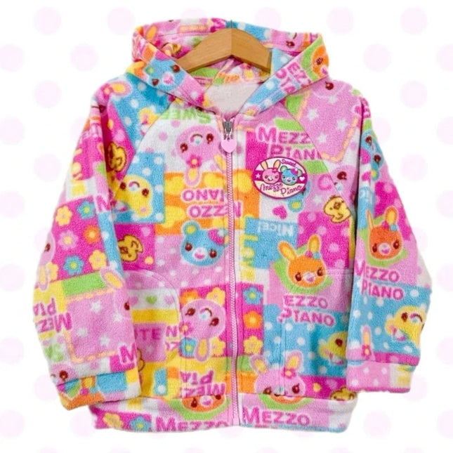 Japanese Y2k Aesthetics Hooded Hoodies Women Kawaii Cartoon Bunny Printing Zipper Sweatshirts Harajuku Grunge Loose Lolita Coats