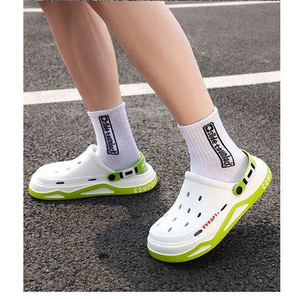 New fashion sandals Men's EVA casual comfortable hole garden shoes outdoor men's beach sandals indoor home unisex slippers