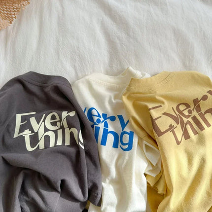 2025 Summer Baby Cute Letter Print T-Shirts for Boys Girls Children Short Sleeve T-Shirts Infant Kids Loose Casual Top Clothes
