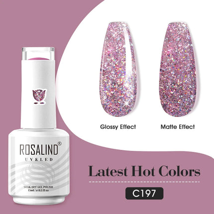 ROSALIND 15ml Nail Gel Polish Macaron Hybrid Varnish Semi Permanent Nail Art Design Soak Off Top Base Coat Esmalte UV Gel Nail
