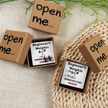 Open Me Fart Plug Gift Box with Card Cartoon Prank Bottle Cork Simple Novelty Prank Dumbbell Gift Box