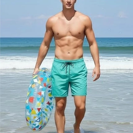 2026 Summer Men's Swim Trunks 5 Inch With Compression Liner Board Shorts Bathing Suits Pockets Beach Swimsuits Surfing LYZ095