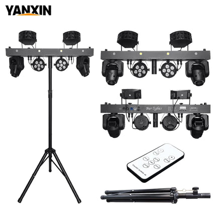 300W Multi-Effect Stage Light 5-in-1 LED Laser Strobe Butterfly Flood Light DMX Voice Control for DJ Disco Party Wedding Club