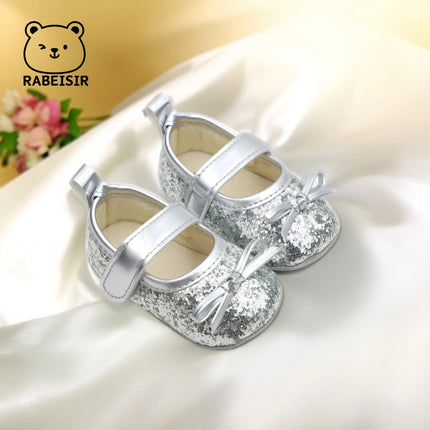 Baby girl princess shoes birthday shoes 0-18 months baby walking shoes soft soled bow shoes