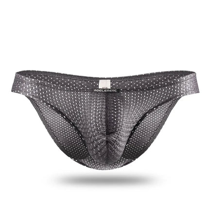 2PCS Tight ice silk transparent briefs men's small briefs mesh eyes youth bottoms breathable