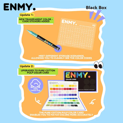 enmy Black box Direct Liquid acrylic markers with paper 24-80 colors soft head colorful painting pen DIY Paint Marker
