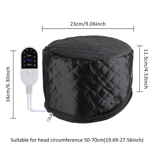 Hair Steamer Cap 220V Electric Heat Cap for Deep Conditioning Hot Oil Hair Mask Repair Damaged Hair Reduce Frizz Split Ends Home