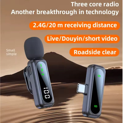 New Wireless Lavalier Microphone Video Recording Recording Podcast Noise Reduction mic  Live Gaming Phone  Android PC Mini Mic