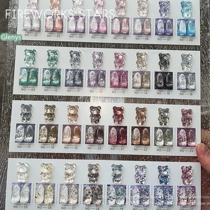 Glenys 32-color pyrotechnic cat eye nail polish gel semi-permanent soak-off UV LED nail salon art varnish set