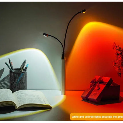 Projection Lamp USB Sunset Rainbow Atmosphere Night Light Sunset Light for Photography Selfie Coffee Store Live Wall Decoration