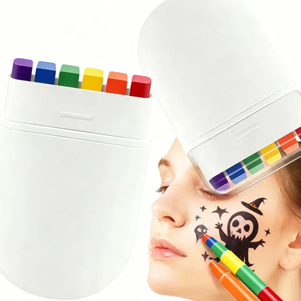 Rainbow Face Paint Crayon Set, Football Viewing Party Gift for Family, Suitable for FIFA World Cup & UEFA Euro Tournaments