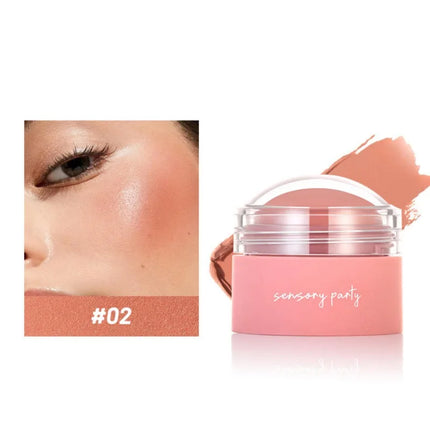 Soft Blush Cream, Single Color Palette for Young Girls, Peach Orange Blush, Rouge Nude Makeup, Multi-purpose Lipstick and Blush
