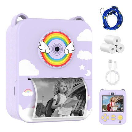 Kids Camera Digital Children Camera Instant Print Photo Video Recorder Toddler Mini Thermal Printer Birthday Gifts Cute Unicorn