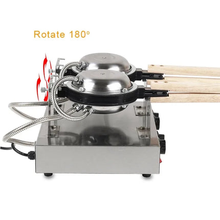 Commercial electric double head 110V 220V Non-stick bubble egg waffle maker machine eggettes bubble puff cake oven