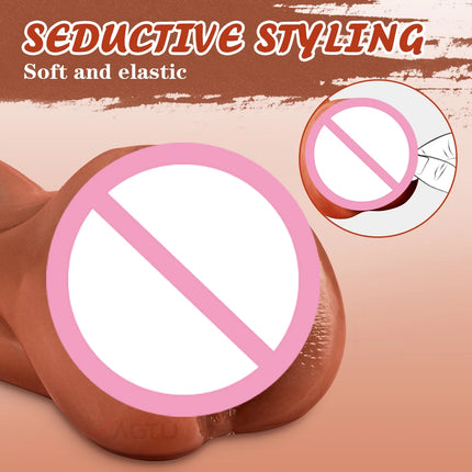 3 in 1 Pocket Pussy Male Masturbator Sex Toys for Men 3D Textured Sex Doll with Sexy Mouth Realistic Vagina Tight Anus Mens 18+