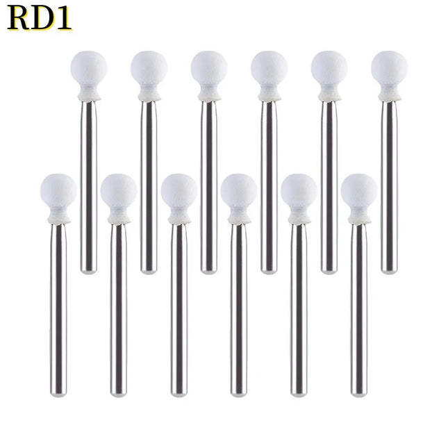 3 Boxes Dental Polishing Stones FG Burs - Flame, Cone & Round Shape White Stone Polisher for Metal, Resin, Porcelain - For Denti
