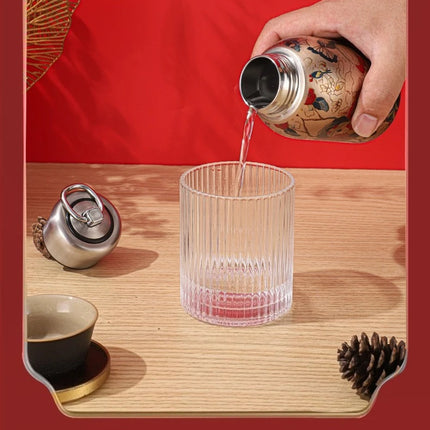300ml Retro Chinese Style Golden Peacock Insulated Cup Portable Creative High Beauty Water Cup 316 Stainless Steel Cup