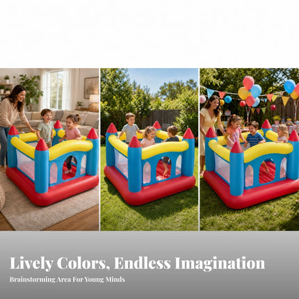 Arched Openings Inflatable Jump House Castle-Style Jump House Easy to Set up Inflatable Castle Bouncer for Children