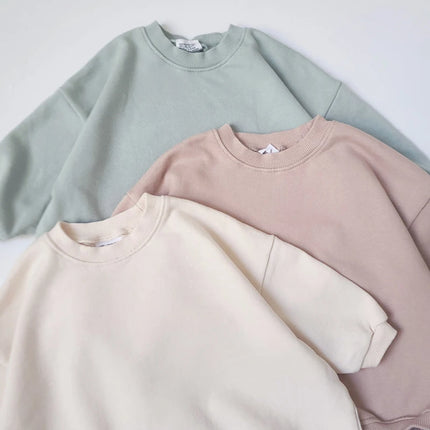 INS 0-18M Newborn Infant Baby Girl Boy Sweatshirt Romper Toddler Long Sleeve Basic Cotton Oversize Rompers Baby Clothes Jumpsuit