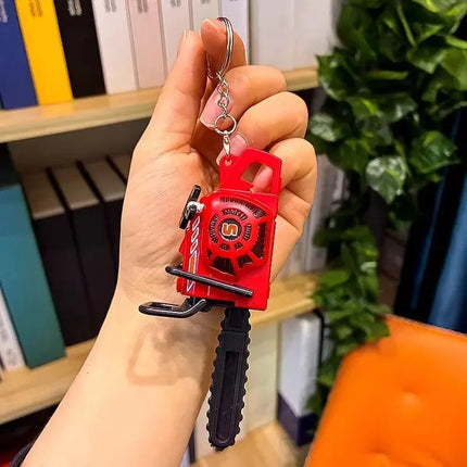 Mini Chainsaw Keychain Stress Relief Toy for Keys Backpack Bag Realistic Chainsaw Toy Funny Gadget Chainsaw Key Ring Gift