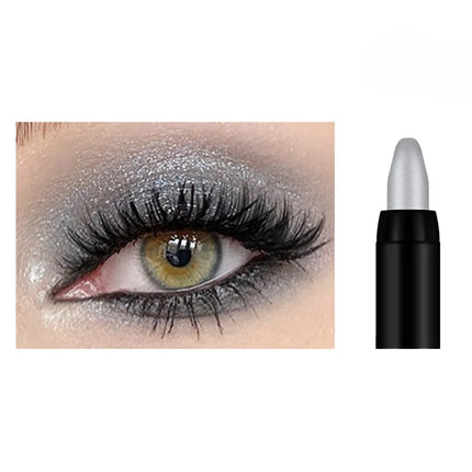 16 Colors Pearlescent Eyeshadow Sticks High Pigmented Eyeshadow Pencil Glitter Waterproof Long-Lasting Eye Makeup Non-Smudged