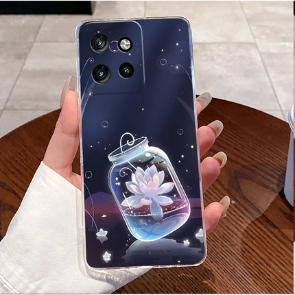 Soft Silicone TPU Clear Case For Motorola Edge 50 Neo 5G/Moto S50 5G Viral Elegant Kitten Painted Casing Shockproof Cover