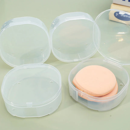 1/10pcs Transparent Square Plastic Boxes Makeup Powder Puff Air Cushion Storage Case Jewelry Diamond Packaging Organize Holder