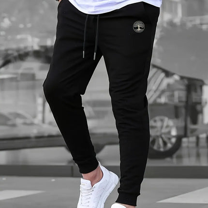 2026 new Men's Summer Casual Joggers, Elastic Drawstring Waist and Cuffs, Logo Print, Comfortable Fabric, Sports Pants