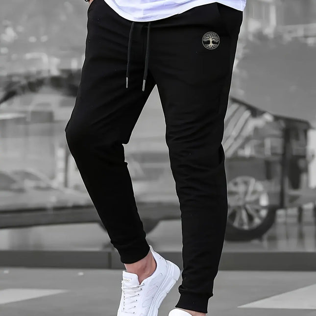 2026 new Men's Summer Casual Joggers, Elastic Drawstring Waist and Cuffs, Logo Print, Comfortable Fabric, Sports Pants