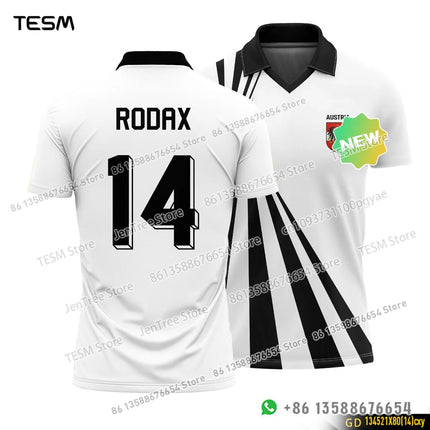 TESM Summer POLO Shirt Men Summer Sports V-neck T-shirt Street Trendy Short Sleeve 3D HD Print T-shirt
