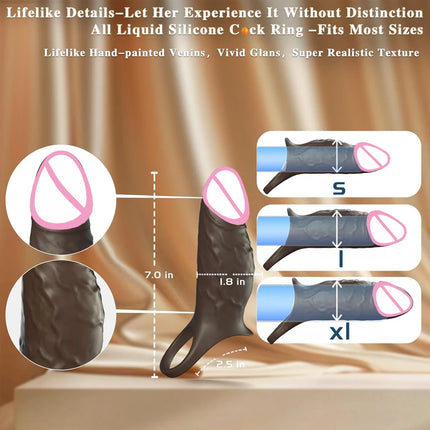 Vibrating Penis Sleeve Cock Ring G Spot Stimulate Sex Toys for Men 10 Vibration Modes Erection Trainer Delay Ejaculation Sex Toy