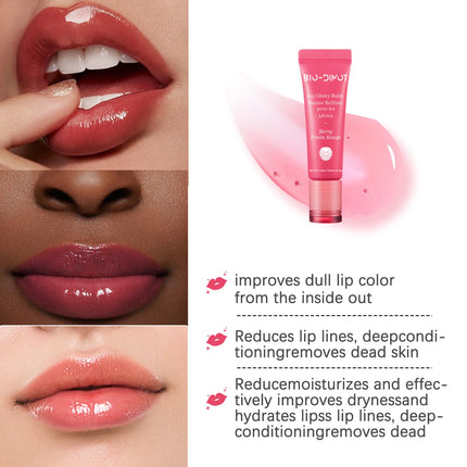 Liquid Lip Gel Mask Reduce Lip Moisturizing Lip Glow Blam Line Remove Dead Skin Peach Grape Lip Gloss Lips Care Product 10g