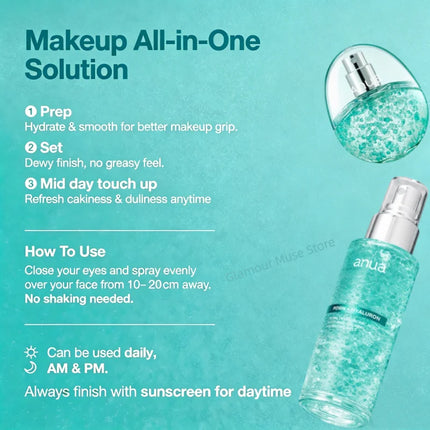 Korean PDRN Glow Facial Serum Spray,Face Hydrating Mist,Hyaluronic Acid Radiant Essence Firming Care Beauty Products Face Care