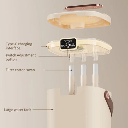 3-hole air humidifier 1.8L capacity spray 4-gear essential oil perfume diffuser with night light 3-nozzle humidifier