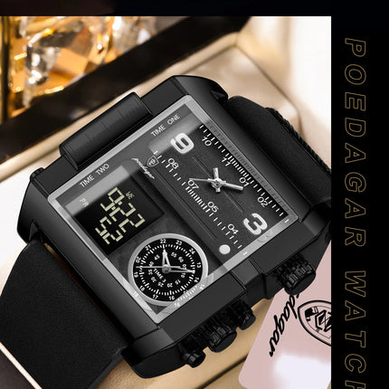 POEDAGAR Fashion Sports Digital Male Wristwatch Date Week Waterproof Luminous Casual Men Clock Electronic Men's Quartz Watches
