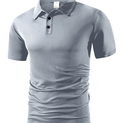 Summer Men's Short Sleeve Polo Shirt Solid Color Button Tshirts Lightweight Lapel Streetwear Men Breathable Basic Polo Shirt