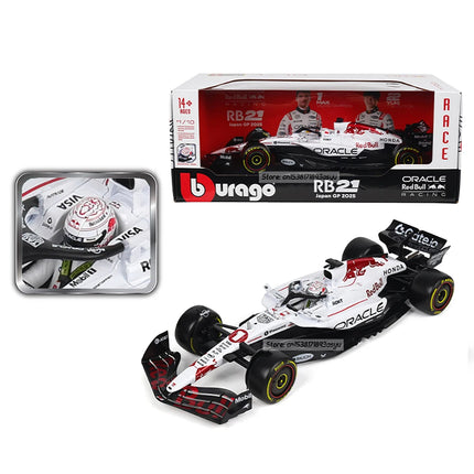 Bburago 1:18 2025 F1 Red Bull Racing RB21 Japanese Grand Prix White coating 1#Verstappen Alloy car model Classic Collection
