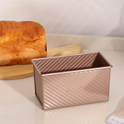 1Pcs Non-Stick Pullman Loaf Pan with Lid - Carbon Steel Corrugated Bread Toast Box Mold for Perfectly Baked Bread Toast