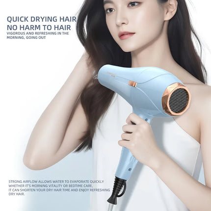 11 Second Fast Dry Hair Dryer With Pure Copper Core, High-Speed Blue Light Negative Ion Hair Care, Home Hair Salon Hair Dryer