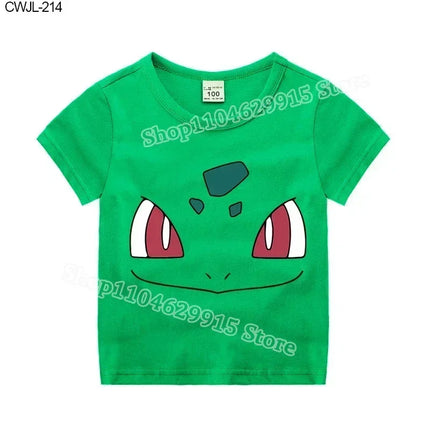 Pokemon Child T-shirt Fashion Clothes Pikachu Print T-Shirts Boutique Kids Clothing Boys Charmander Summer Tops Birthday Gift