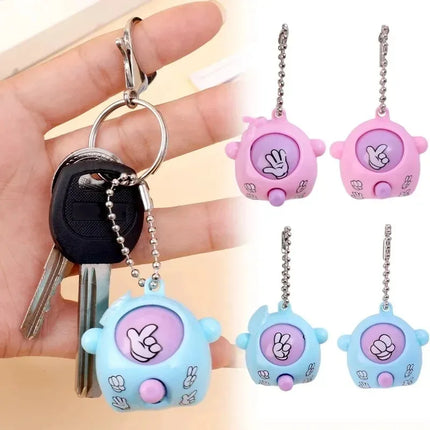 Rock Paper Scissors Guessing Keychain Pendants Mini Finger Flick Game Toy School Bag Pendant Birthday Party Gift