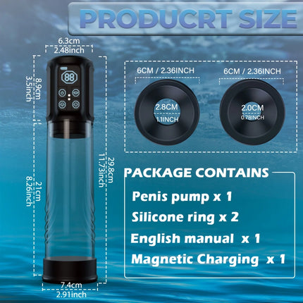 Electric Vacuum Penis Pump Sex Toy For Men Penis Extender Vacuum Pump Sucking LED Display  Adult Male Masturbator Men's Sex Toy