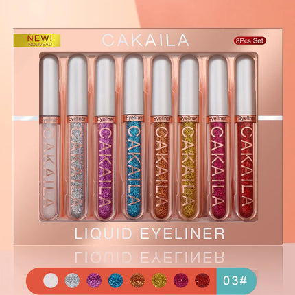 8-Color Set Waterproof Eyeliner Pens Long-lasting Glitter & Colored Eye Makeup Cosmetics Beauty Matte Eye liner Pencil Kit