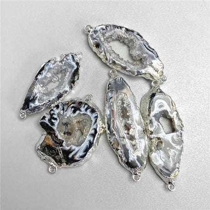 1pc Irregular Natural Stone Agate Druzy Connector Pendant Charms for Jewelry Making DIY Earring Necklace Accessory Jewellery