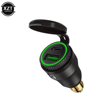 Motorcycle Waterproof Charger 30W QC3.0 USB C-Type PD Power Adapter Hella DIN Plug Socket Quick Charger for BMW Ducati Triumph
